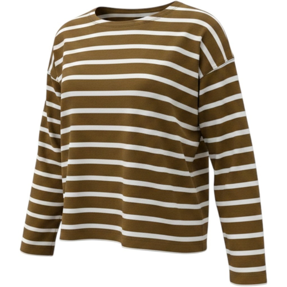 Old Navy Womens Mustard Yellow White Striped baby Tee/ hip length Top Size M